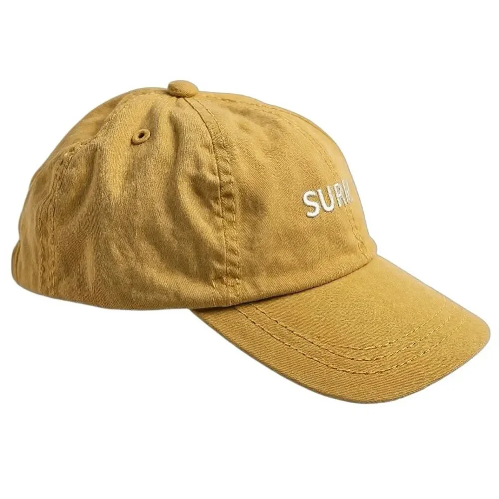 Sundays Women's Yellow Embroidered Logo Adjustable Baseball Cap Hat One Size